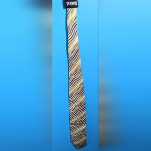 Hermoso New York Green, Blue, and Yellow Waves 100% Silk Necktie